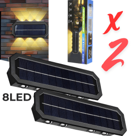 طقم 2 مصابيح جدارية شمسية – بإضاءة 8LED ومستشعر حركة تلقائي