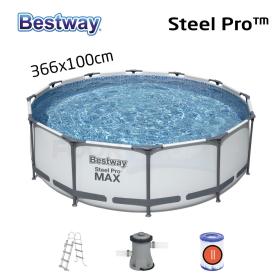 مسبح Bestway Steel Pro Max™ دائري 366×100 سم مع مضخة وسلّم