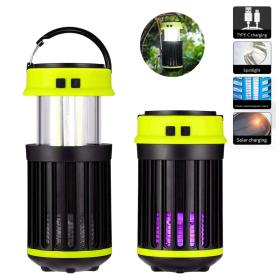 مصباح تخييم 3 في 1 طارد للبعوض، يعمل بالطاقة الشمسية وقابل للشحن، مقاوم للماء بمعيار IP65.