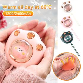 دافئ يدين بشكل مخالب قطة مدمج مع بطارية محمولة 1200 مللي أمبير