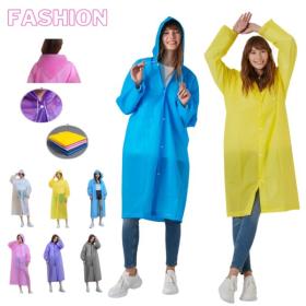 معطف واقي من المطر شفاف بغطاء رأس، خفيف وقابل للانعكاس